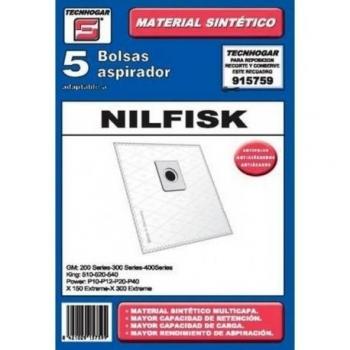 TECNHOGAR 177Y90 - Bolsa Aspirador Nilfisk 5 Unidades