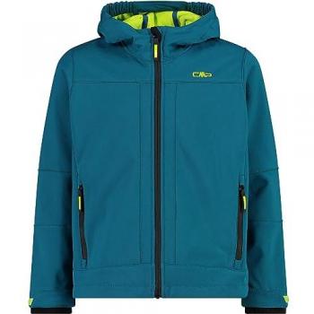 CMP Chaqueta Softshell Infantil con Capucha Fija Verde Fluorescente 116