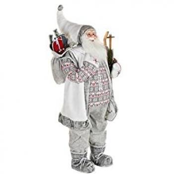 Adorno Navideño DKD Home Decor Papá Noel Gris PVC Madera 60 x 50 x 124 cm