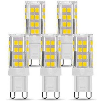 XXZ LED G9 Ligero Bombillas 5W Equivalente a 50W Halógeno Bombillas Blanco cálido 3000K G9 Enchufe LED Lámpara sin Parpadeo no Regulable 420LM CA 220-240V Paquete de 5