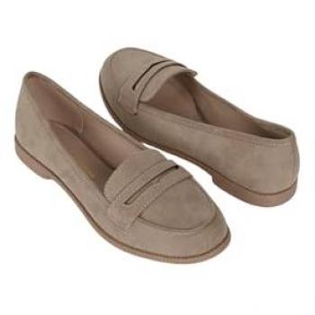 Dorothy Perkins Women's Taupe Lara Penny Loafers - UK Size 8
