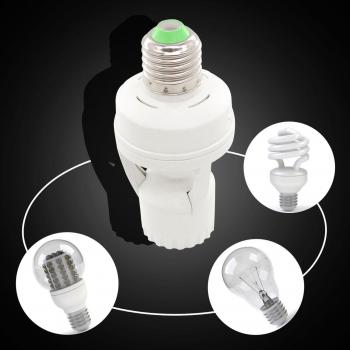 Xcellent Global Portalámparas Casquillo Rosca E27 con Sensor de Luz Infraroja y Sensor de Movimiento para Bombillas a Rosca LD120