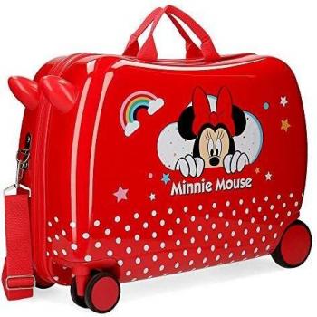 Disney Minnie Rainbow Maleta Infantil Rojo 50x38x20 cms Rígida ABS Cierre combinación 34L 2,1Kgs 4 Ruedas Equipaje de Mano