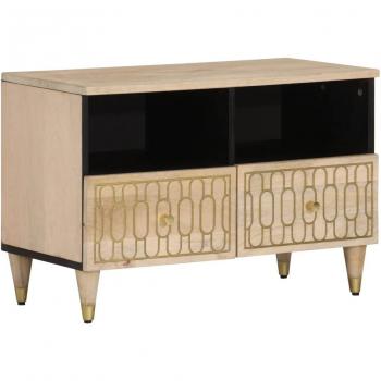 Mueble de TV madera maciza de mango 70x33x46 cm vidaXL Marrón