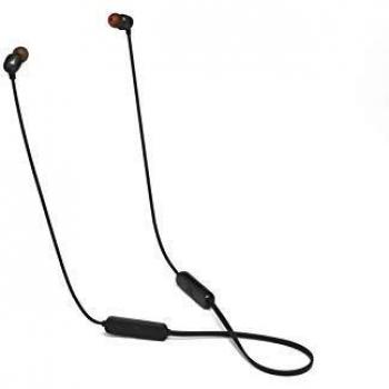 JBL TUNE 115 - Auriculares inalámbricos intraaurales de banda al cuello, con Bluetooth, Sonido Pure Bass Sound y conectividad multipunto, hasta 8h de música, negro