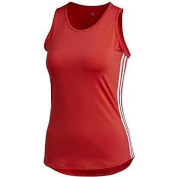 adidas 3S Scoop Tank Top Sin Mangas, Mujer, Rojglo/Blanco, 2XS