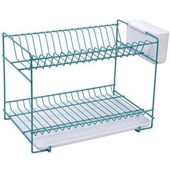 Sauvic Escurreplatos, Metal, Turquesa, 38.5x25x28 cm