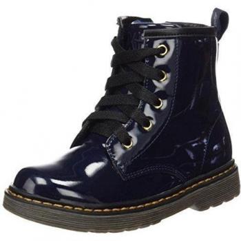 XTI Botin Niña Charol, Zapatos de Cordones Derby Para Niñas, Azul