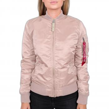Alpha Industries Women's MA-1 VF 59 Bomber Jacket in Pale Peach, Regular Fit, Size S
