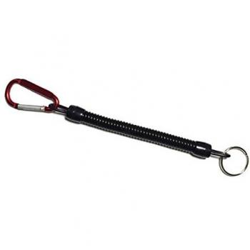 SODIAL(R) Llavero, con mosqueton y cable en espiral, 13 cm, color al azar