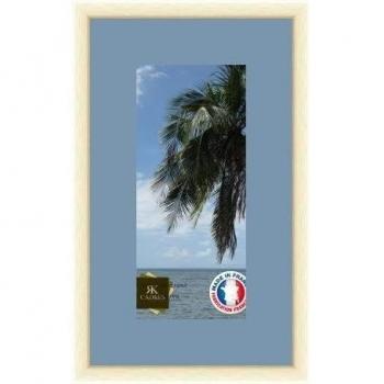 Marco de fotos de pared 15 x 33 x 33 x 15 marco de plata moderno, 2,3 cm de longitud, de madera, madera, Blanc Cassé-39, Passe-Partout Bleu Clair