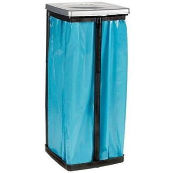 OKT TRO 2053721 Papelera de plástico sostenedor del Bolso Plata/Negro