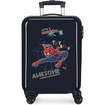 Maleta de Cabina Infantil Spiderman Totally Awesome Rígida 55cm Azul 34L