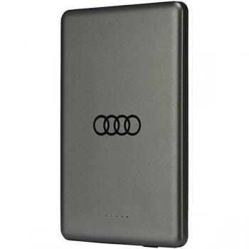 Powerbank Inductivo Audi 15W 5000mAh Gris con MagSafe y Gran Logo