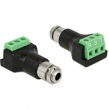 Adaptador de Audio 3,5 mm con Terminal Block de 3 Pines - Conexión para Montaje en Superficie