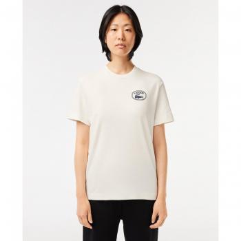 Camiseta Lacoste de mujer regular fit con estampado de la marca