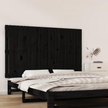 Cabecero de cama de pared negro 147x3x90 cm madera maciza de pino vidaXL