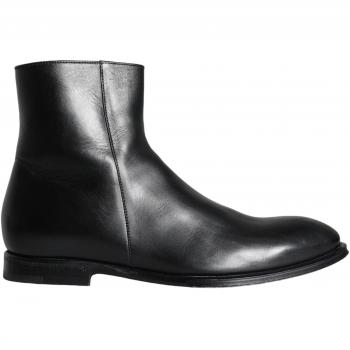 Dolce & Gabbana Black Calf Leather Men's Ankle Boots, Size 8 US / EU41 / 7 UK