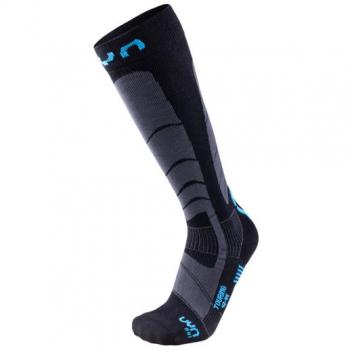 Calcetines UYN Ski Touring para Hombre - Negro, Talla 45-47, características: transpirables, acolchados, compresión específica en el arco del pie, tecnología de control de temperatura y humedad