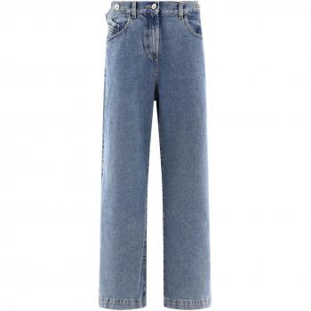 The Attico Women's Wide-Leg Denim Cotton Jeans in Clear Blue | Size 26 | 247WCP190D049176