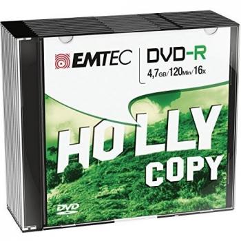 EMTEC ECOVR471016SL - Pack de 10 DVD-R vírgenes, 4.7 GB