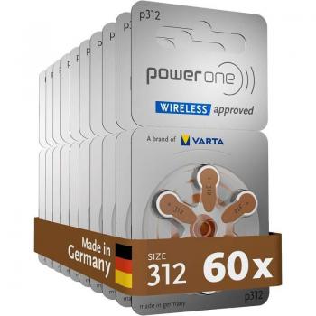 Baterías para Audífonos Power One Varta PR41/312 - 6 Piezas en Blister