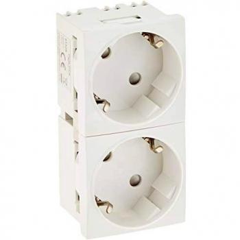 Toma de corriente Easy 45 doble con toma de tierra, 2-fach, 45° - 5 unidades, 45 x 45 mm