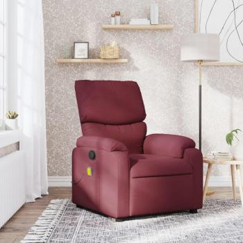 Sillón reclinable de masaje de tela en colores gris claro, gris oscuro, negro y vino tinto