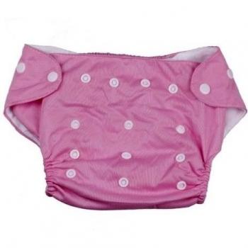 La vogue Ajustable Bañador Pañal De Tela Para Bebé Tamaño Unisexo Reutilizable Rosa
