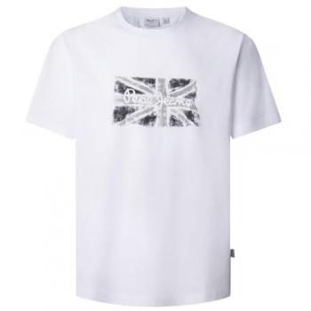 Camiseta de Hombre Pepe Jeans Manga Corta Bandera Union Jack Blanca XL