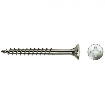 Tornillo avellanado punta reforzada cabeza plana viselada 4,5x50mm zincado con lubricante (250 unidades)