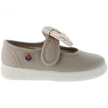 Victoria Ojalá Striped Bow Canvas Baby Sneakers with Velcro Closure