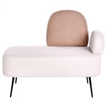 Chaise Longue Minimalista Beige y Marrón Lado Derecho Arcey