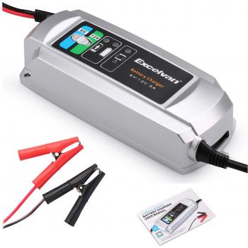 Excelvan C9303 - Cargador de Baterias de Coche, 3A, 6/12V, 3 Pasos Cargador Automático inteligente, para Baterías de Plomo-Ácido