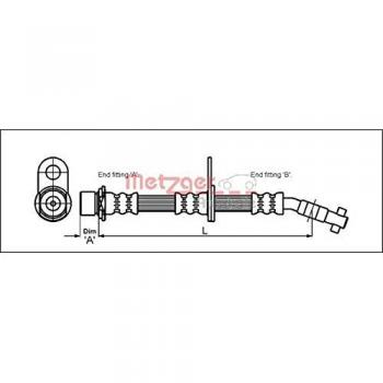 Metzger 4112166 Tubo flexible de frenos