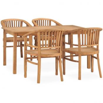 Conjunto de comedor de jardín Day and Night 5 piezas de madera maciza de teca