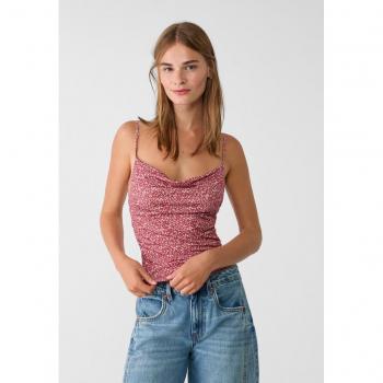 Burgundy Short Printed Top M