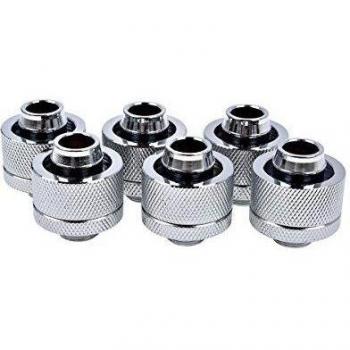 Alphacool 19/13mm G1/4 Chrome Compression Fitting Sixpack