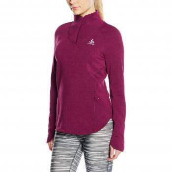 Odlo Camiseta de Correr de Manga Larga para Mujer Midlayer 1/2 Zip Navajo Morado Magenta Purple Melange Talla:Extra-Small