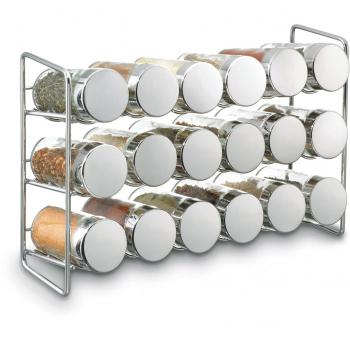 Polder Horneado 18-Jar Compact Soporte para Botes de Especias, Plateado