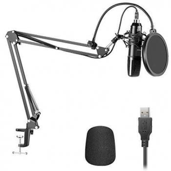 Neewer USB200 Kit Micrófono Condensador Cardioide Plug y Play de 192 kHz/24 bits con Chip de Sonido Profesional Soporte de Brazo Montaje Antichoque Filtro Pop para Tiktok YouTube Video Radiodifusión