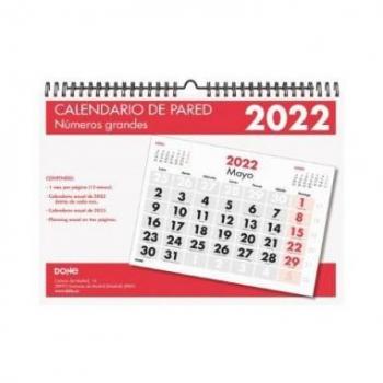 Calendario de pared números grandes 2022