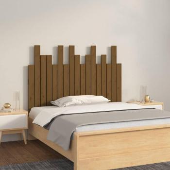 Cabecero de pared madera maciza de pino marrón miel 108x3x80 cm