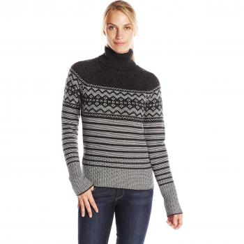 Icebreaker Mujer Aura Capas de manga larga de cuello alto Mid – Negro/Jet Heather/bone Heather, Medium
