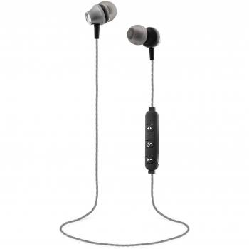 Auriculares inalámbricos y ergonómicos con conexión Bluetooth 4.1 y micrófono Incorporado - Acabado de Aluminio de Color Gris.