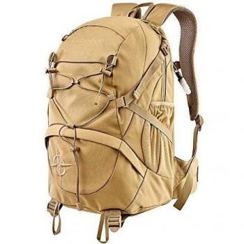 COLUMBUS Mochila OZARK 25 Mochila de Senderismo o para uso Cotidiano, con Flujo de Aire en la Espalda. Incluye Funda para la Lluvia. Capacidad 25 L. Color Caqui.