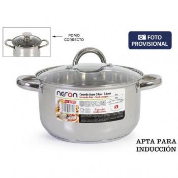 Cacerola New Neron 22cm 5L con Tapa de Acero para Inducción