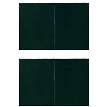 vidaXL Party Tent Sidewall 2 pcs with Zipper PE Green