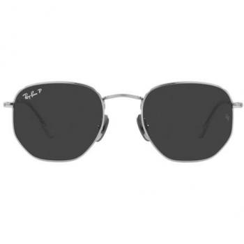 Ray-Ban Hexagonal Polarized Men's Sunglasses Silver 54mm RB 8148