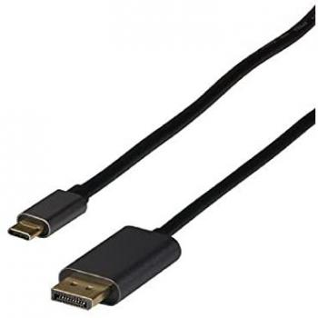 Adaptador de cable de vídeo USB Tipo C a DisplayPort 2 m, 4K@60Hz, negro